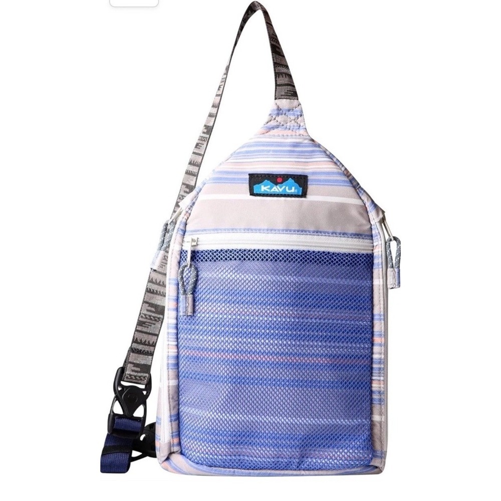 KAVU Yoho Sling‎ Bag Crossbody Backpack Striped Canvas Colorful Pastel Brand New